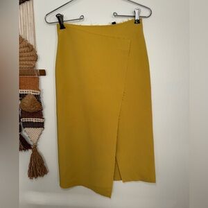Topshop Pencil Wrap Skirt Raw Hem